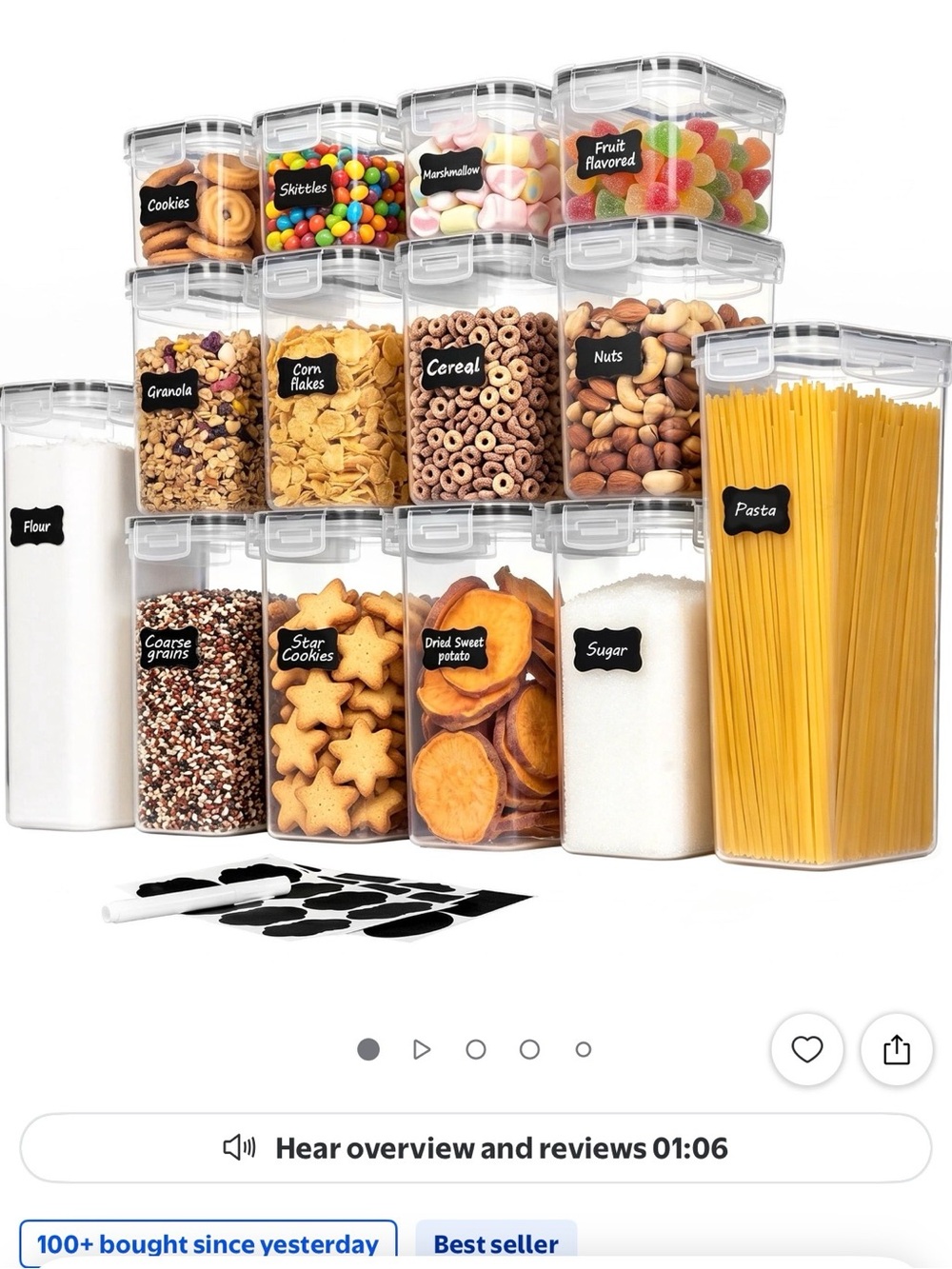 Sindcom 14pc Airtight Food Storage Container Set New Sealed